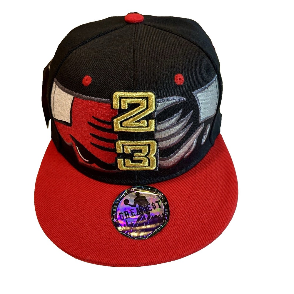 NEW Chicago Greatest MJ 23 Jordan Bulls Master Red Black Era Snapback Hat Cap